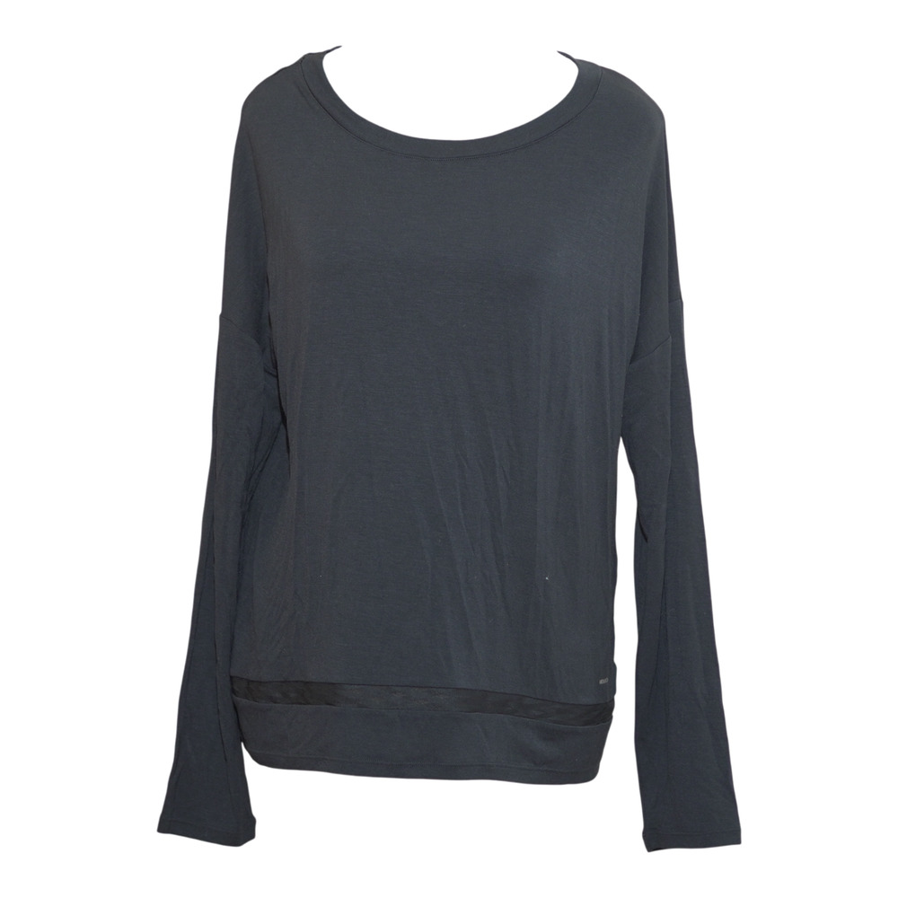 Mondetta Black Sun Tee Mesh Panel Active Top Long Sleeve Size M